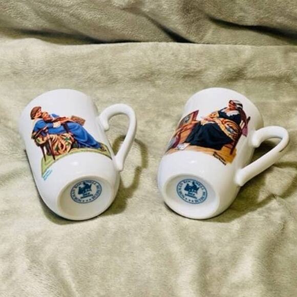 Vintage Pair of Authentic Norman Rockwell Museum Collector's Coffee Cups (1982) - Picture 3 of 6